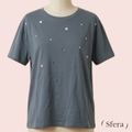 Polera lentejuelas azul gris Sfera vista frontal