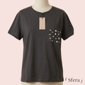Polera bolsillo lentejuelas gris oscuro Sfera vista frontal