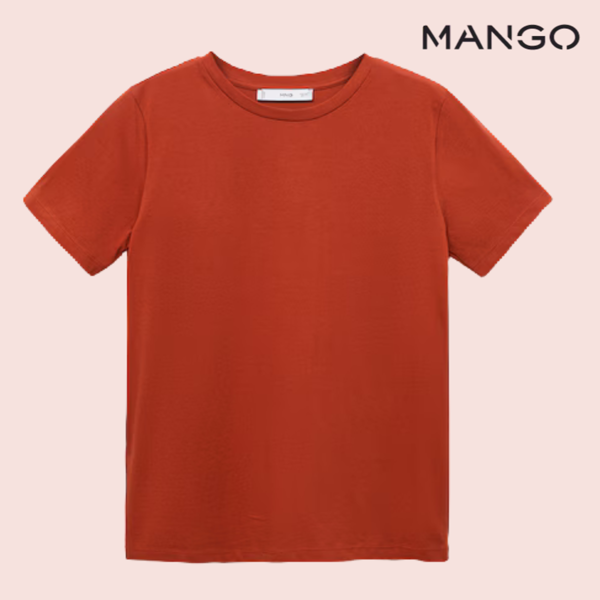 Polera básica terracota Mango vista frontal