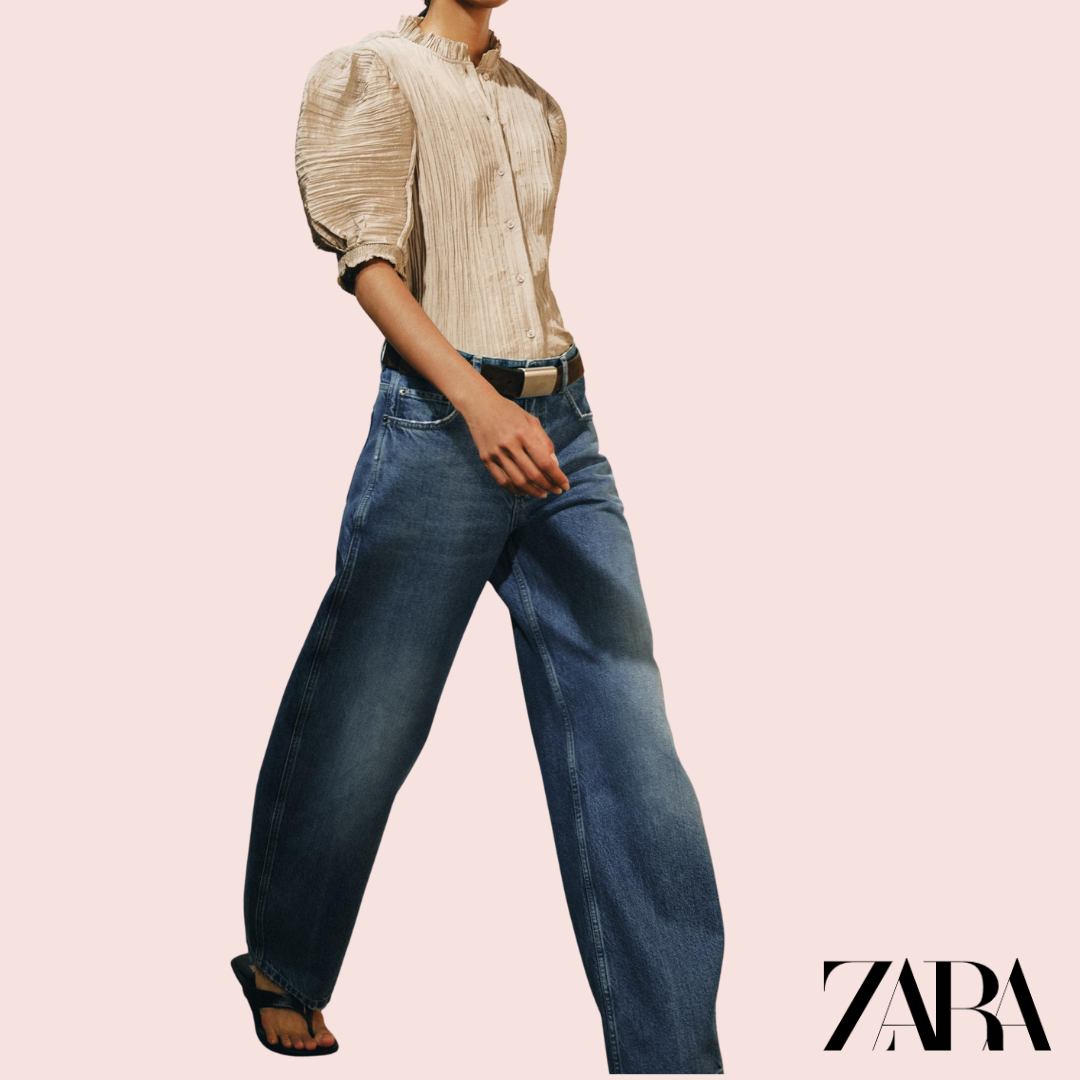 Camisa Abullonada ZW Collection Gris Topo Zara - producto plano
