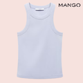Camiseta Sin Mangas Azul Lavanda Mango