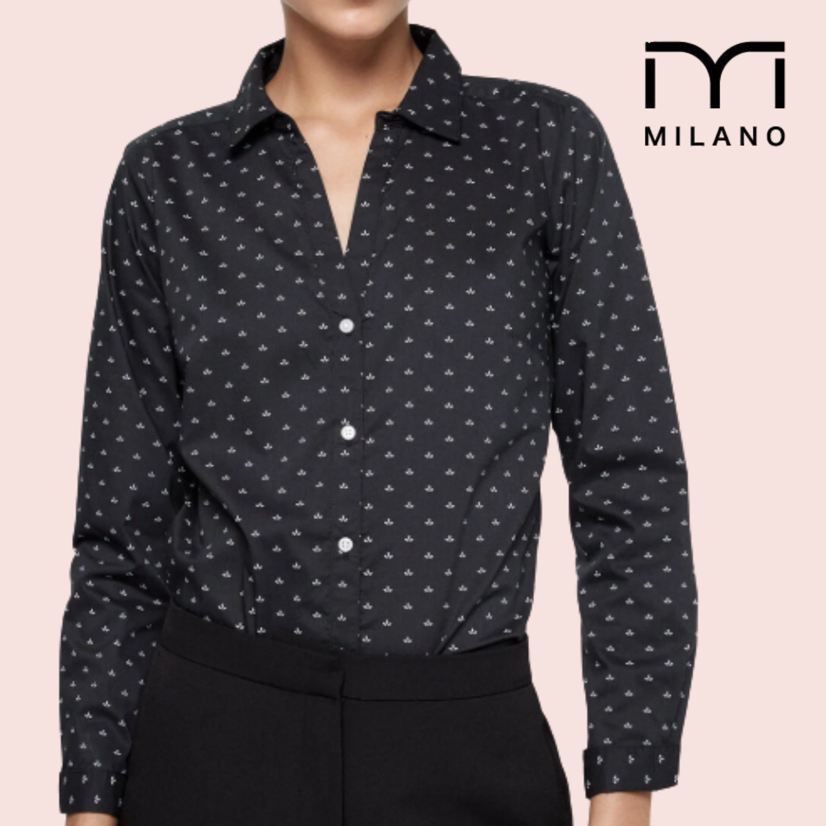 Camisa Manga Larga Estampada Milano