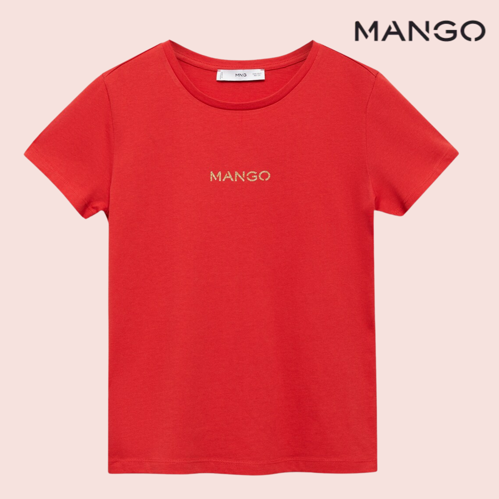 Polera Roja con Logo Bordado Mango