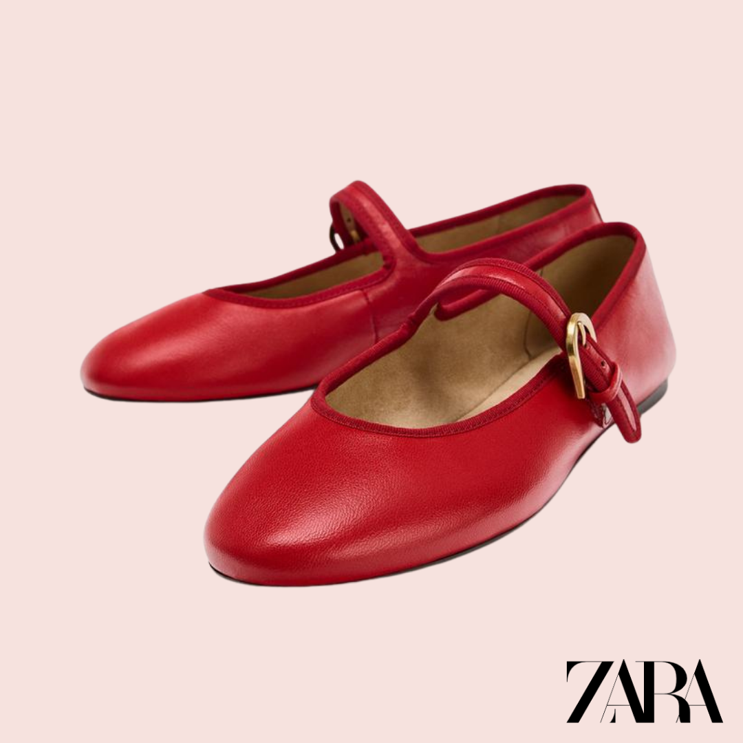 Bailarinas Mary Jane Rojo Zara - par completo