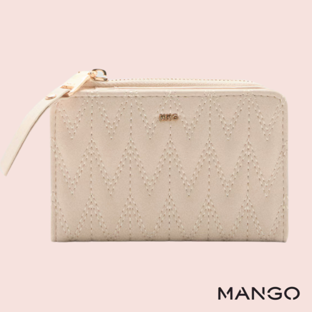 Billetera Crema con Textura MNG Mango