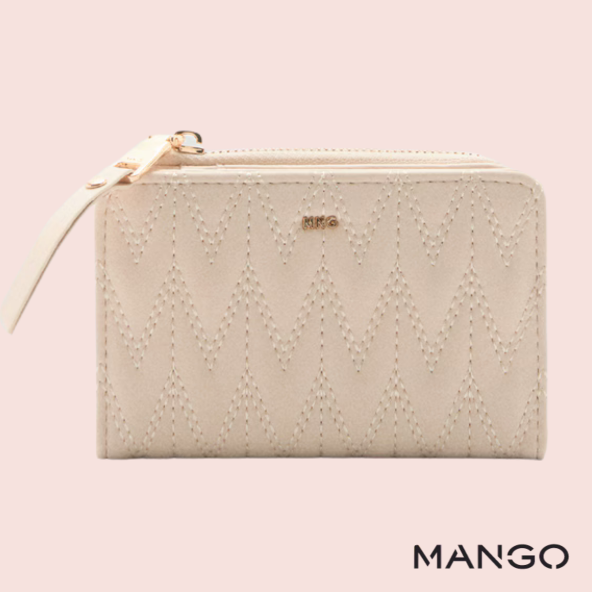 Billetera Crema con Textura MNG Mango