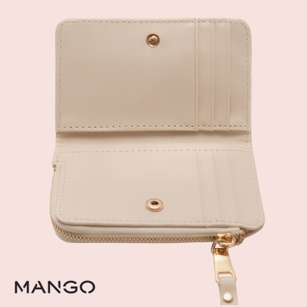 Billetera Crema con Textura MNG Mango