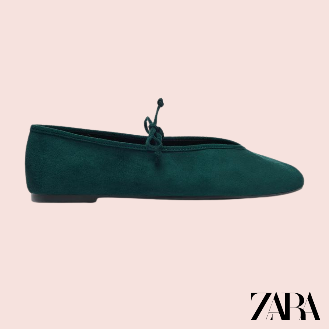 Bailarinas Ballet Verde Zara - perfil lateral