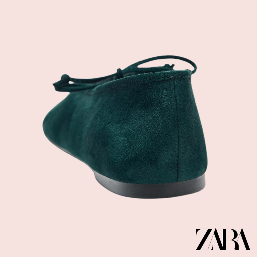 Bailarinas Ballet Verde Zara - vista trasera