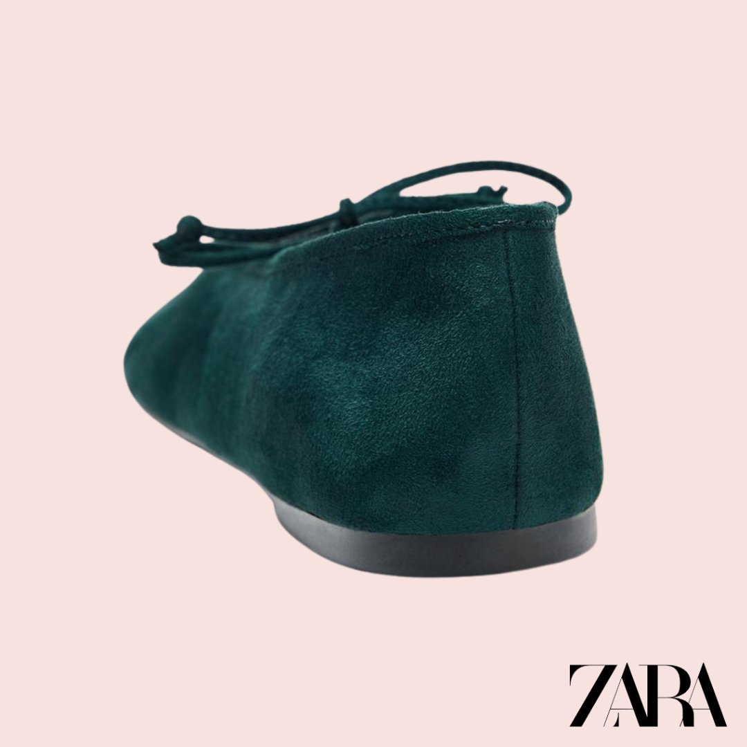 Bailarinas Ballet Verde Zara - vista trasera